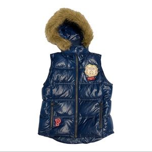 PINK VICTORIA SECRET ROAD TRIP PATCH PUFFER VEST Sz M